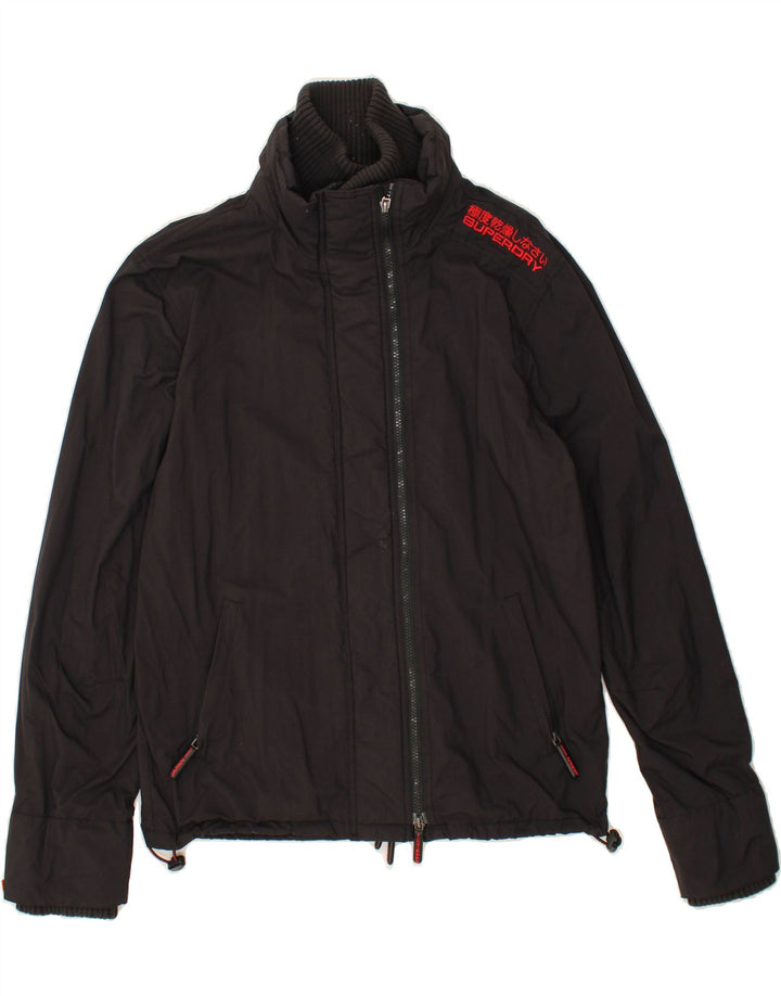 SUPERDRY Womens Windbreaker Jacket UK 18 XL Black Nylon Vintage Superdry and Second-Hand Superdry from Messina Hembry 