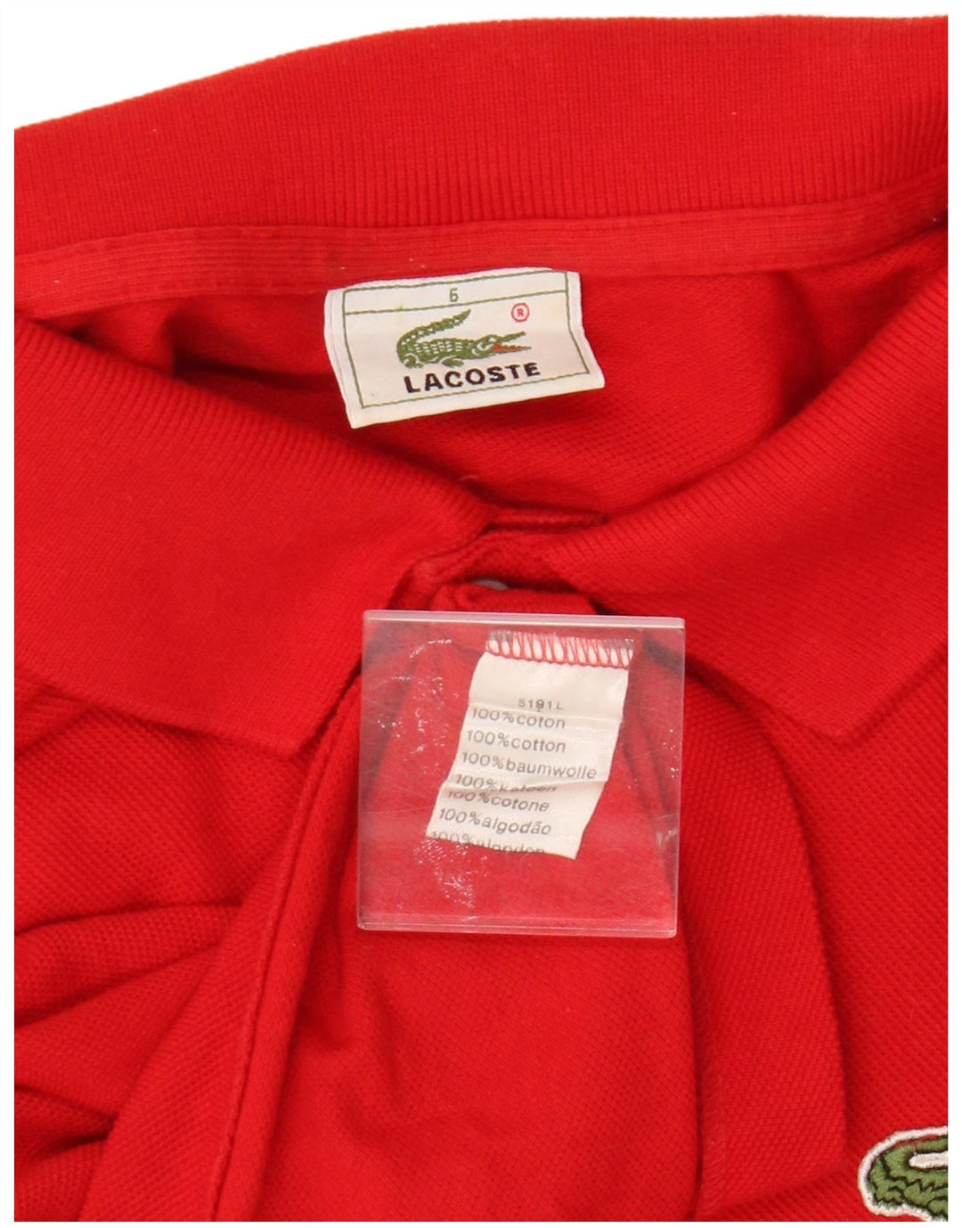 Polo da uomo a maniche lunghe Lacoste taglia 6 XL in cotone rosso