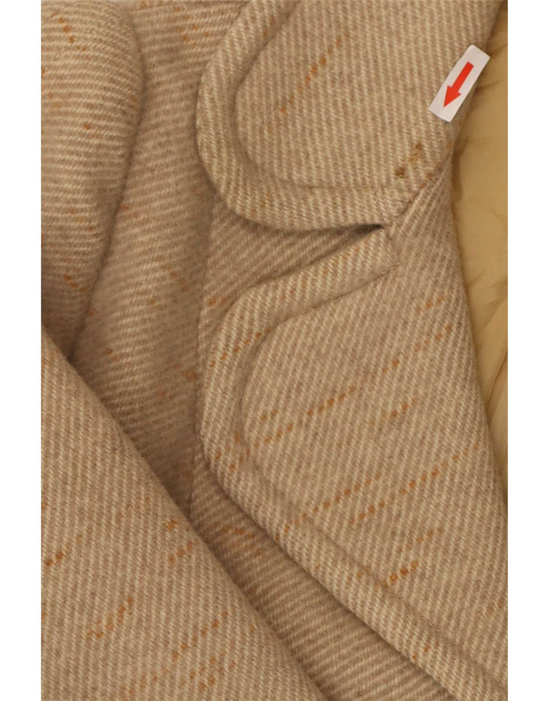 Soprabito vintage da donna UK 10 piccolo beige chiazzato