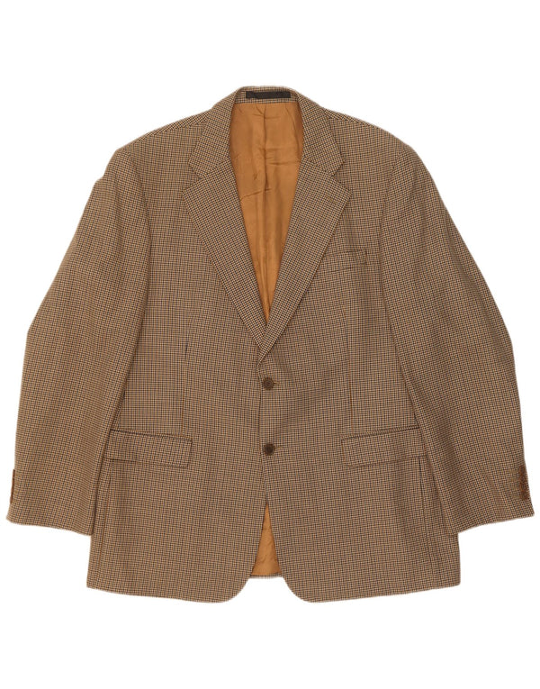 Giacca blazer lunga a 2 bottoni da uomo Marks & Spencer UK 44 XL Pied de poule beige