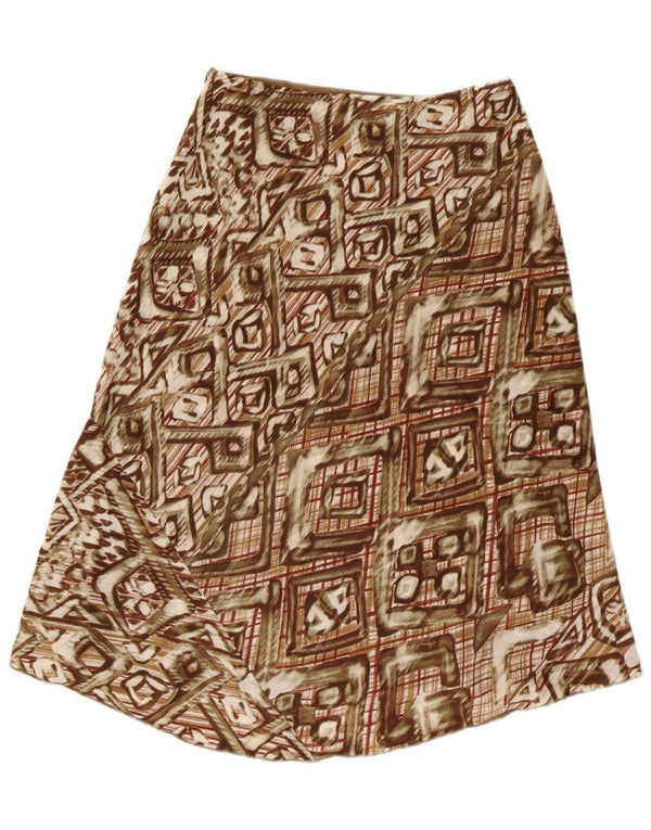 KOOKAI Womens A-Line Skirt EU 38 Medium W28 Khaki Geometric