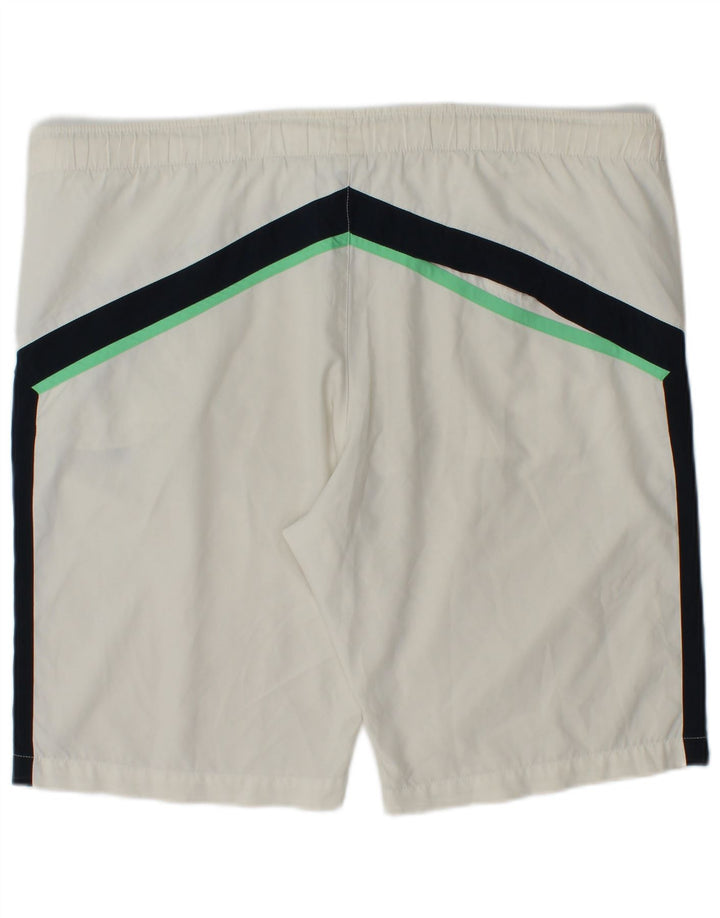 Pantaloncini sportivi da uomo Nike in poliestere color block bianco medio