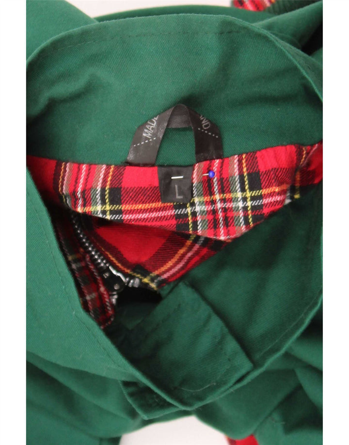 Giubbotto bomber vintage da uomo UK 40 grande verde poliestere retrò
