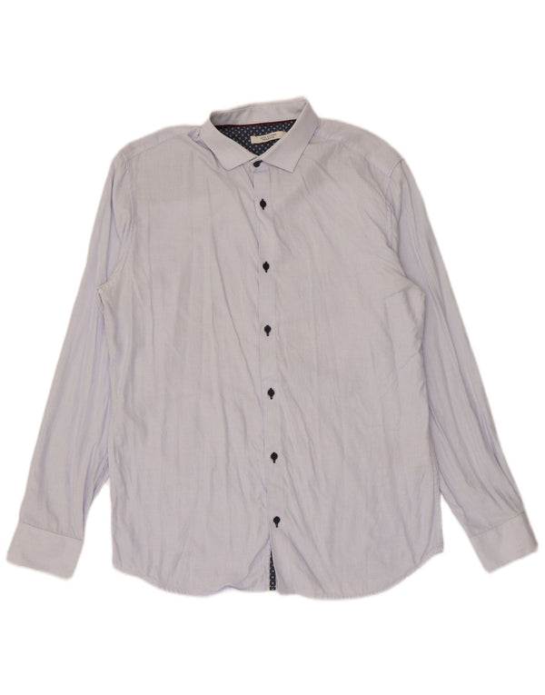 Camicia da uomo Jack & Jones taglia 42 grande cotone a quadri blu