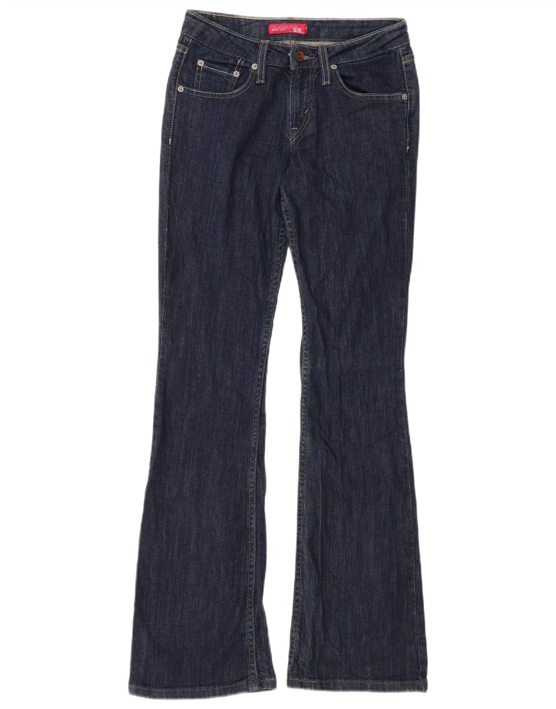 Levi's Donna 518 Jeans Bootcut Super Low US 3 Small W28 L31 Blu Navy