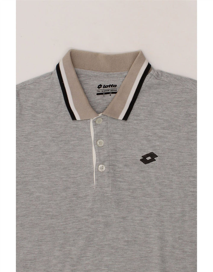 LOTTO Mens Polo Shirt Medium Grey Vintage Lotto and Second-Hand Lotto from Messina Hembry 