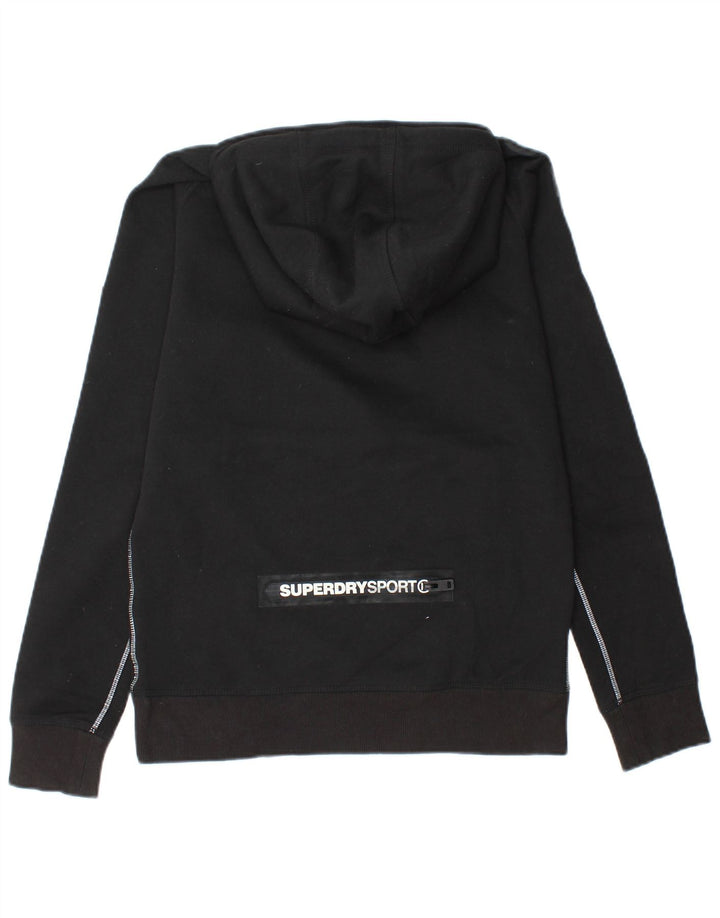 Maglione con cappuccio grafico da uomo SUPERDRY poliestere nero medio
