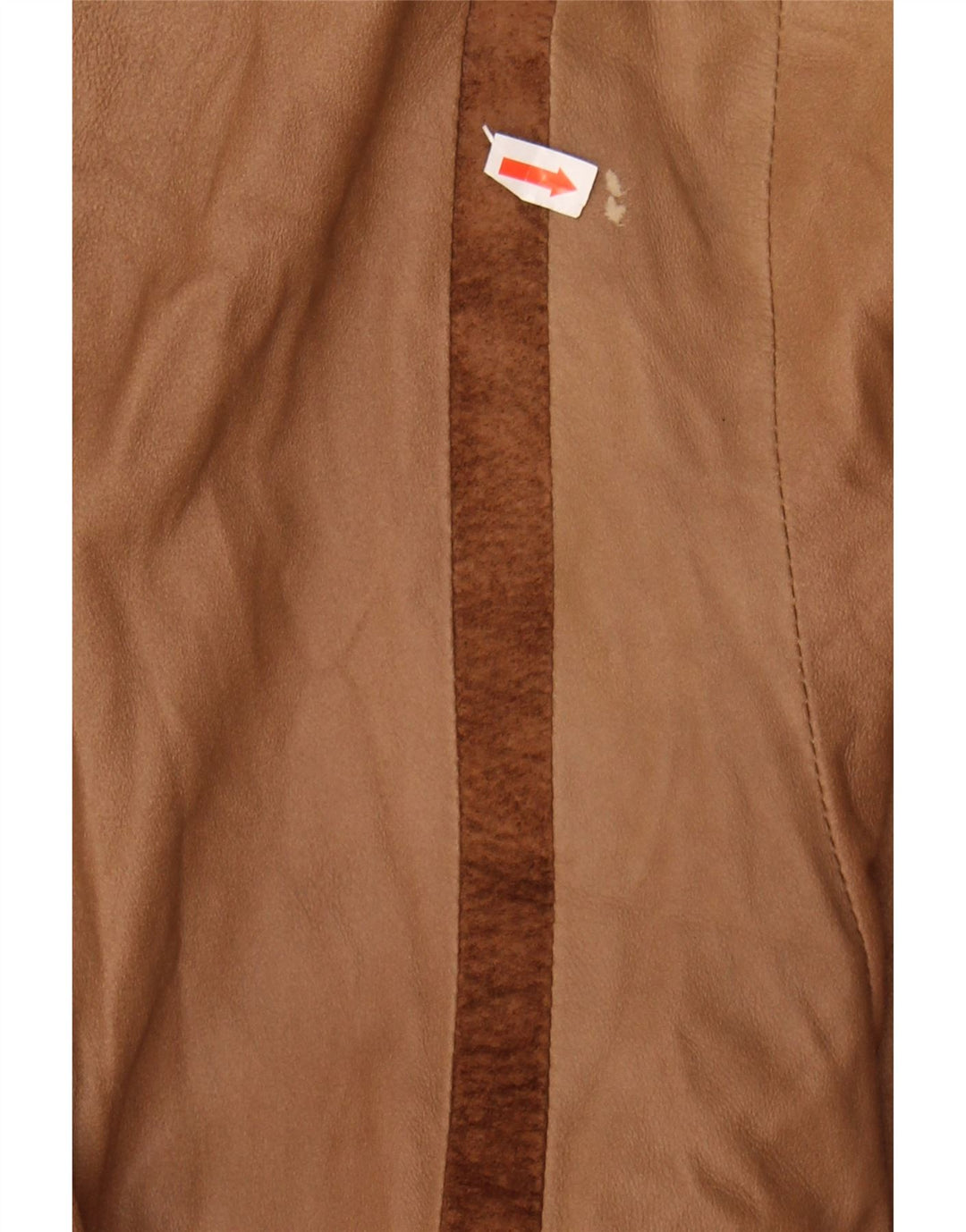 PRENS Womens Oversized Leather Jacket UK 14 Medium Brown Striped Vintage Prens and Second-Hand Prens from Messina Hembry 