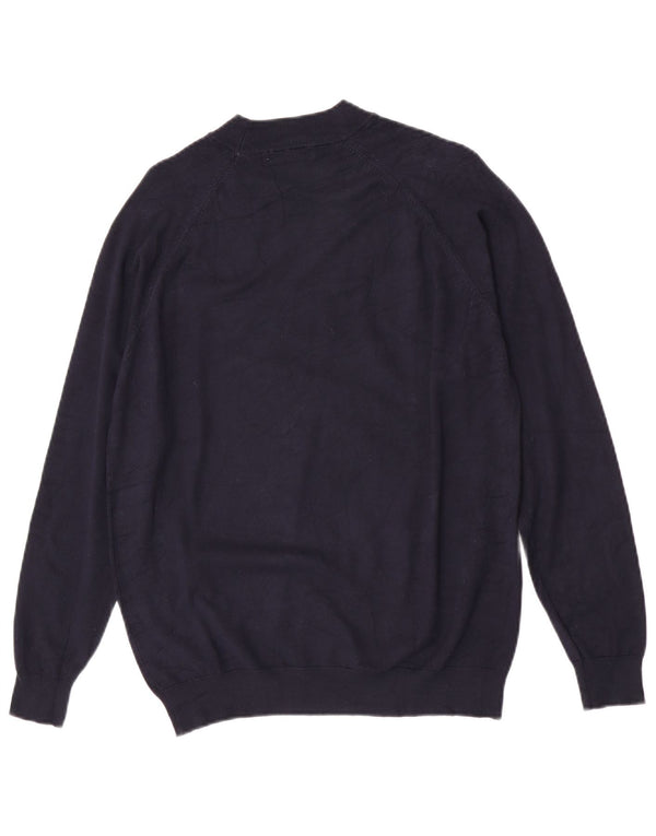 Maglione Zara da uomo girocollo in viscosa blu navy medio