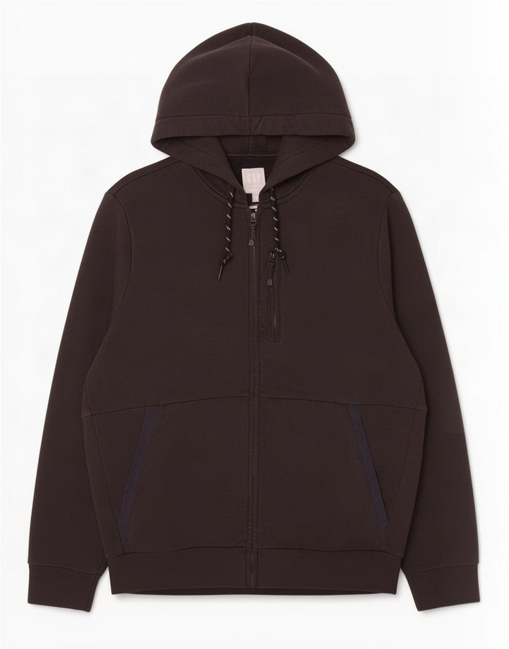 Maglione con cappuccio e zip da uomo Gap in cotone nero medio