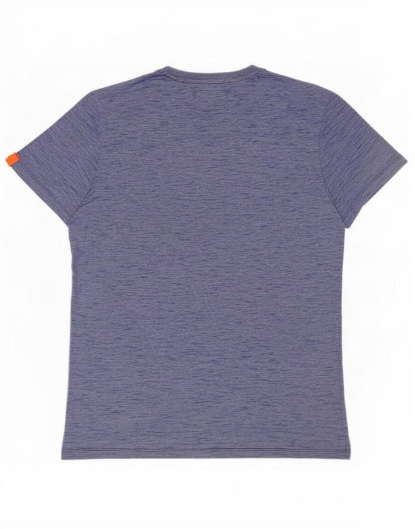 T-shirt da uomo Superdry Top in cotone chiazzato blu medio