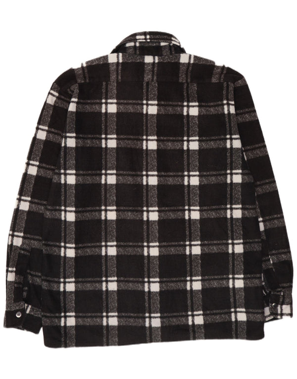Camicia in pile vintage da uomo XL Black Check