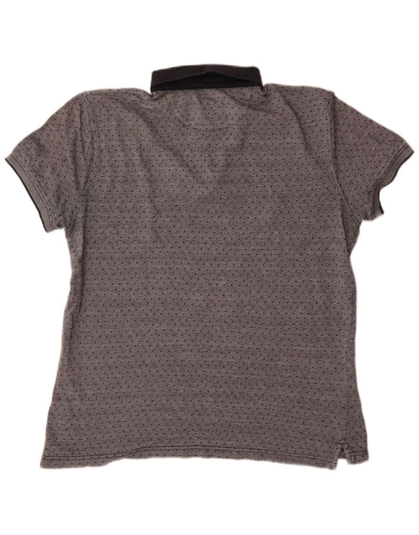 Polo da uomo vestibilità casual Massimo Dutti XL in cotone maculato grigio