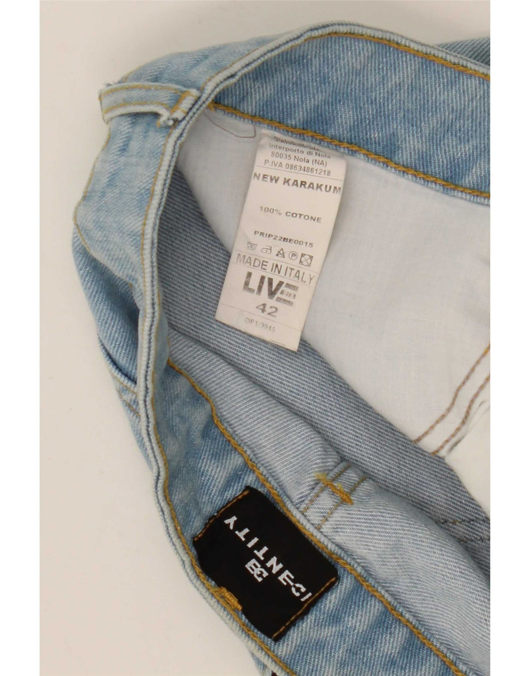 Pantaloncini vintage in denim invecchiato da donna IT 42 Medium W29 Blu Colourblock
