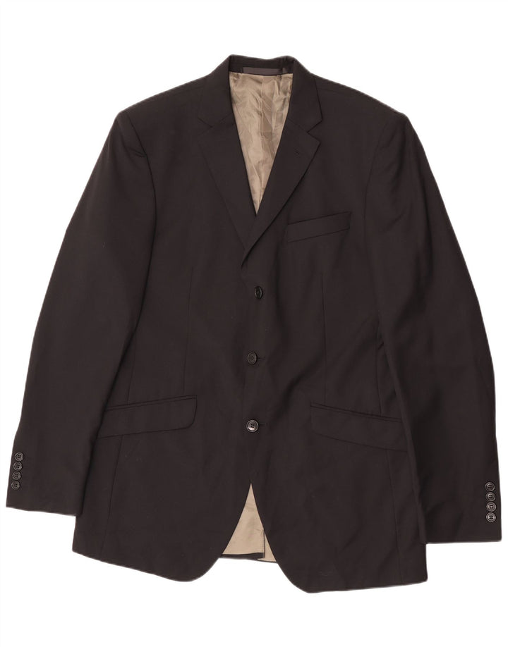 Giacca blazer slim fit a 3 bottoni Marks & Spencer da uomo UK 40 media nera