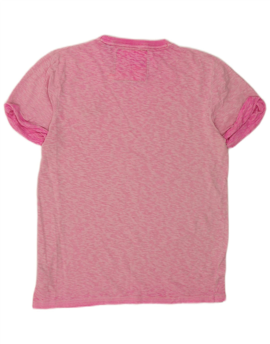 T-shirt da uomo Superdry Top in cotone chiazzato rosa medio