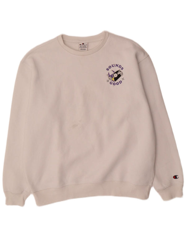 Felpa con grafica Champion per ragazzi, 15-16 anni, 2XL, cotone bianco