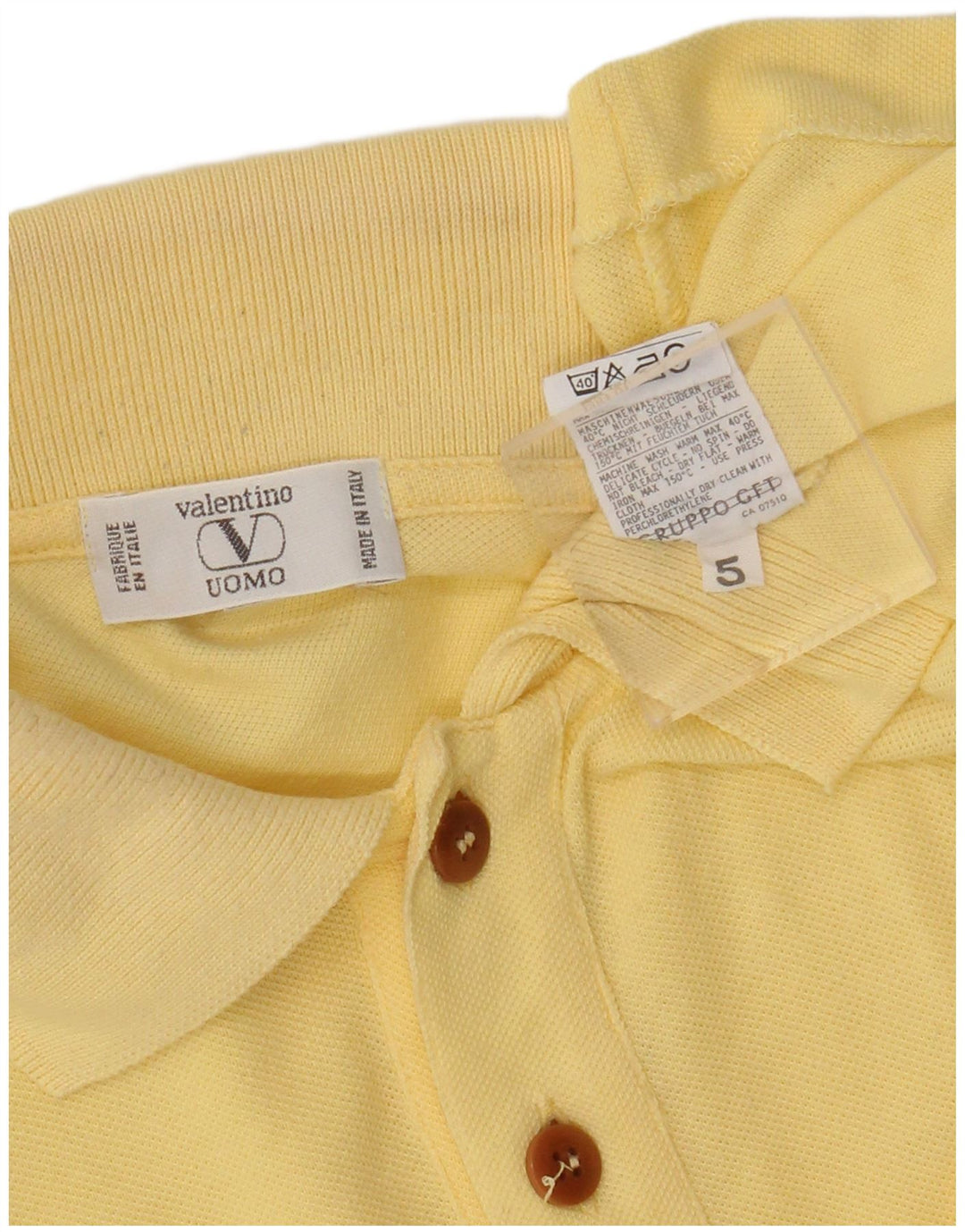Polo Uomo Valentino Large In Cotone Giallo