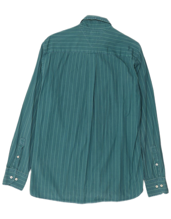 Camicia da uomo su misura Tommy Hilfiger taglia 15 1/2 16 a righe verdi medie