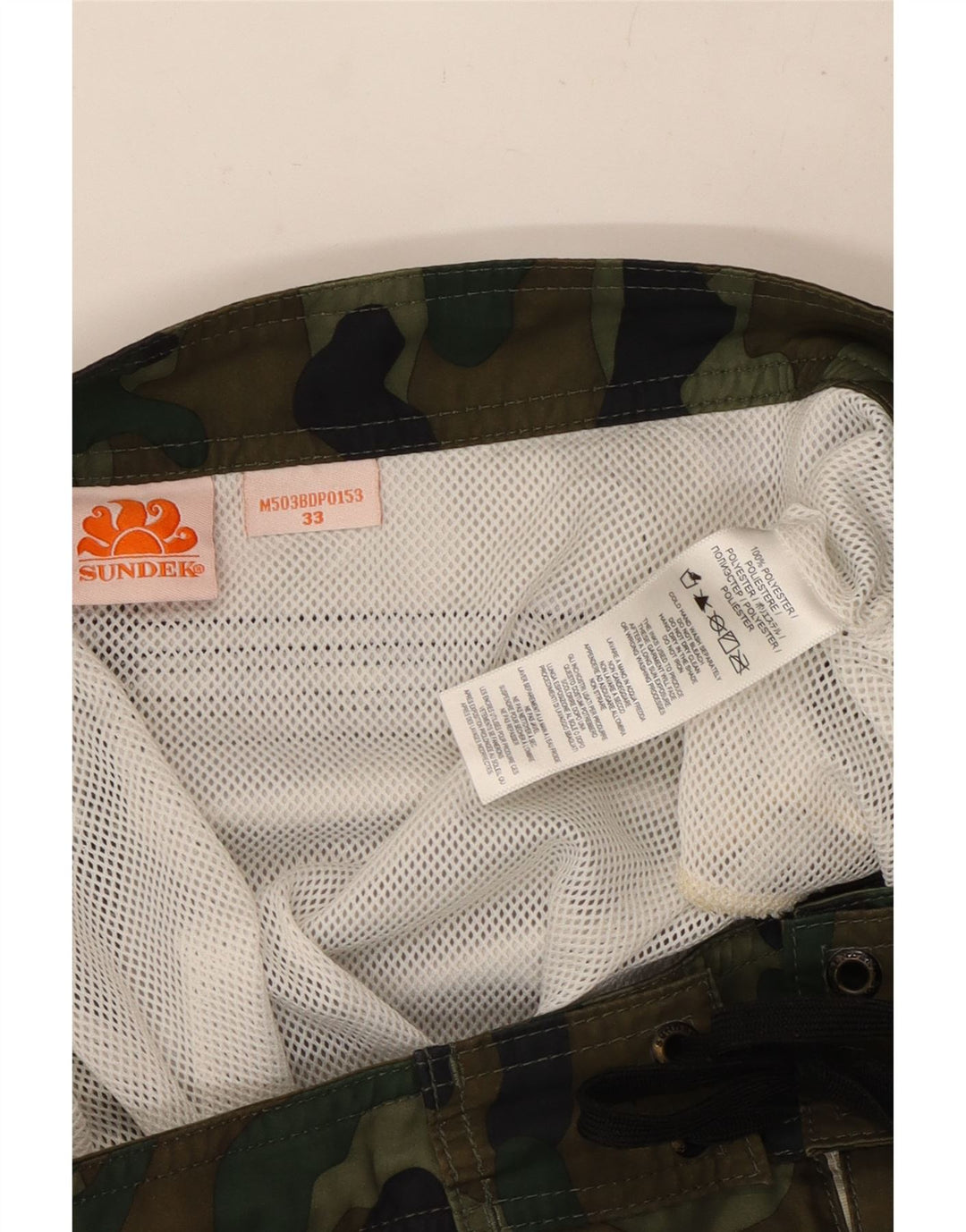 Pantaloncini da bagno da uomo SUNDEK medio poliestere mimetico kaki