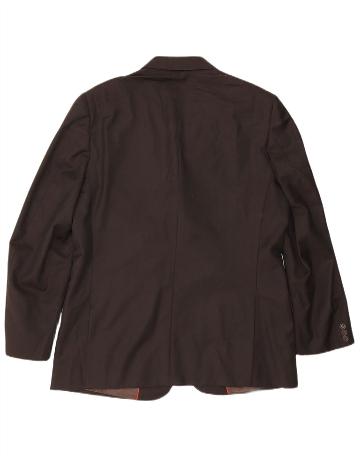 Giacca blazer da uomo a 3 bottoni Massimo Dutti UK 42 XL lana marrone