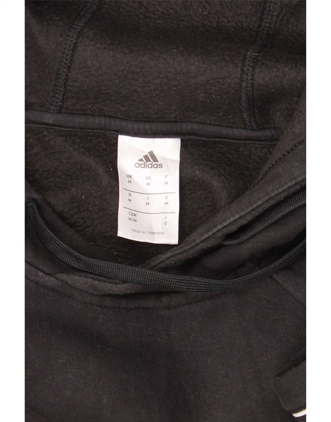 Felpa con cappuccio da uomo Adidas Medium in cotone nero