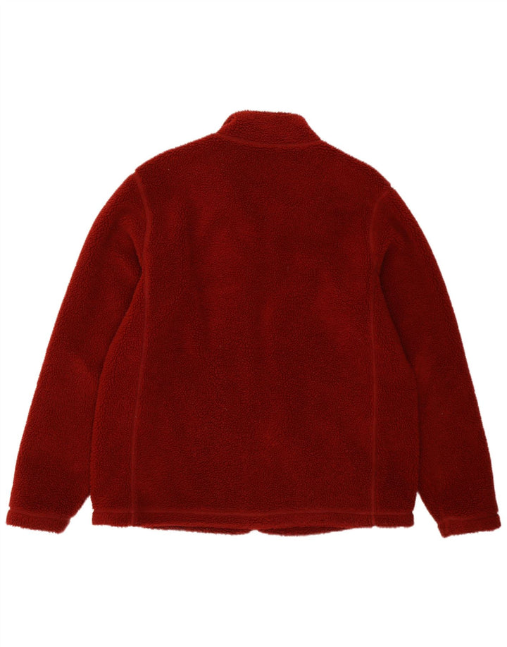 Giacca in pile da uomo Lands End UK 38/40 Poliestere rosso medio
