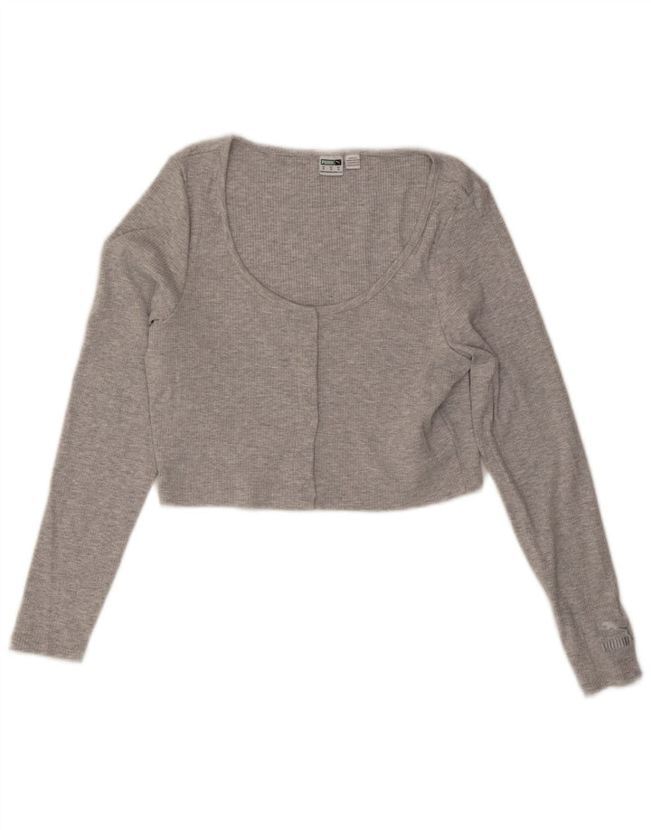Top corto a maniche lunghe da donna Puma UK 18 XL Grigio
