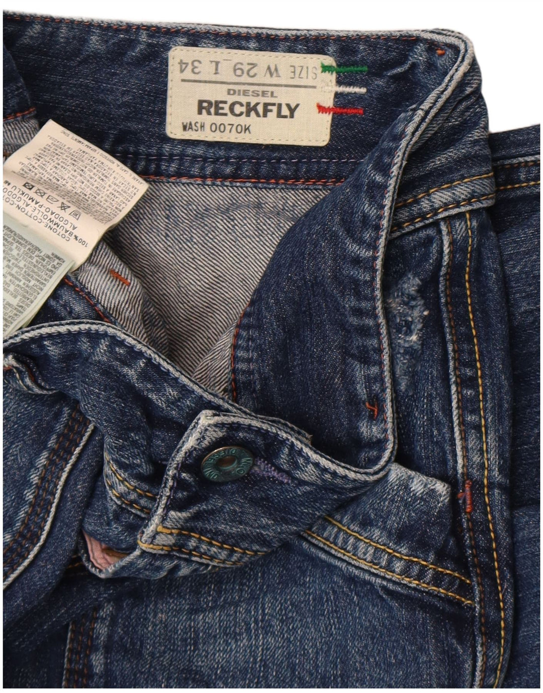 Jeans slim da donna Diesel Reckfly W29 L34 cotone blu