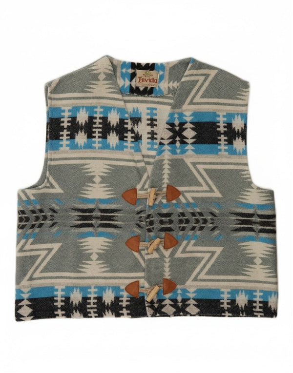 Gilet vintage da uomo XL grigio Fair Isle