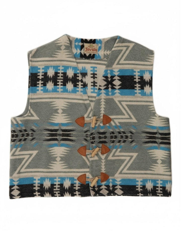 Gilet vintage da uomo XL grigio Fair Isle