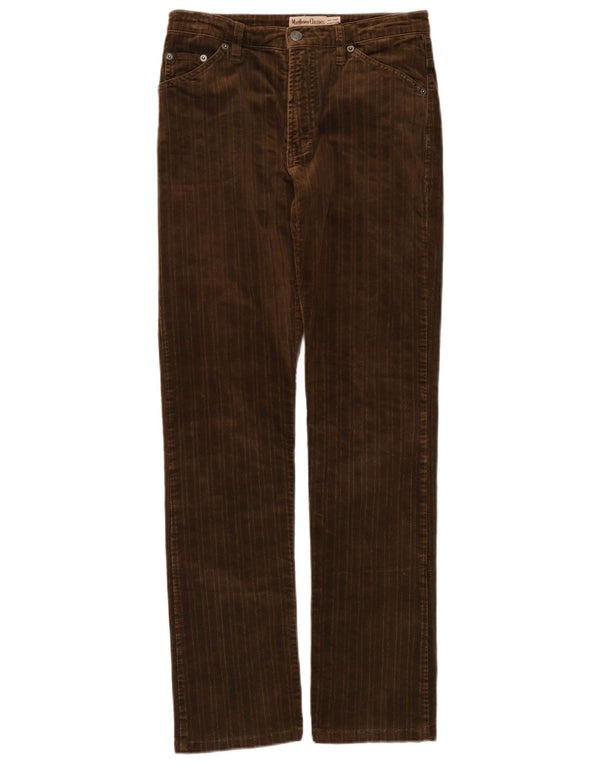 Pantaloni slim da donna in velluto a coste Marlboro Classics W28 L30 cotone marrone