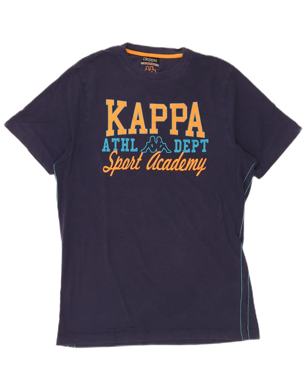 T-shirt grafica da uomo KAPPA Top Large in cotone blu navy