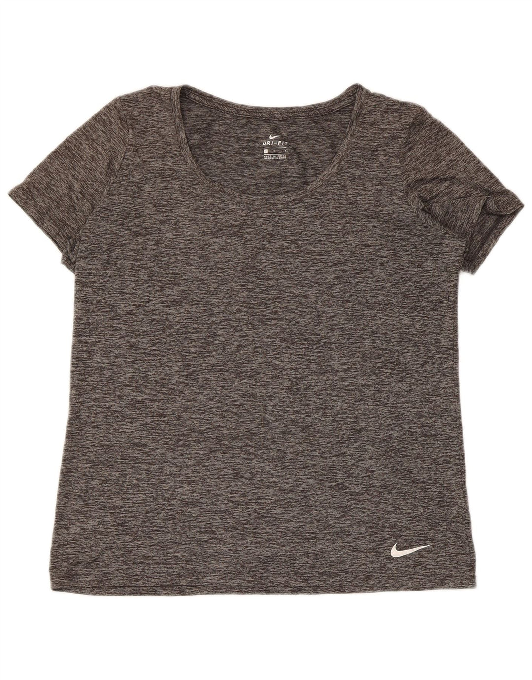 T-shirt Nike Dri Fit da donna, taglia UK 16, grande, poliestere chiazzato grigio