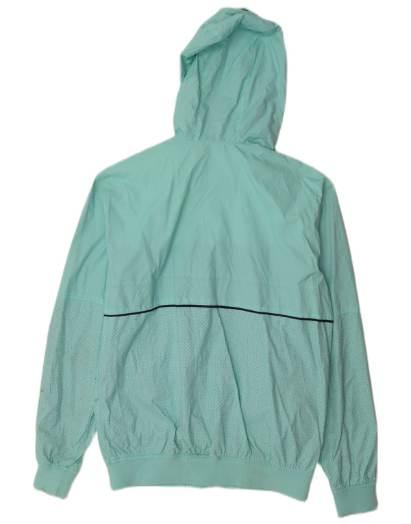 Giacca antipioggia con cappuccio da uomo Pull & Bear UK 40 Large in nylon color block turchese