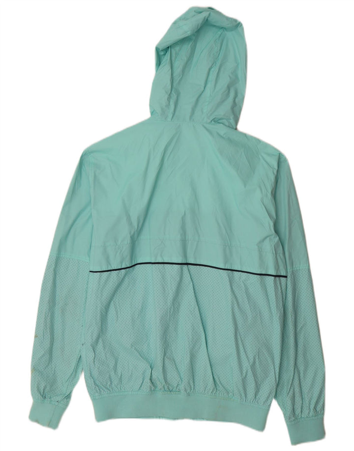 Giacca antipioggia con cappuccio da uomo Pull & Bear UK 40 Large in nylon color block turchese