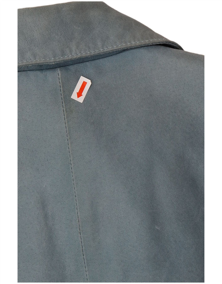 Giacca in pelle da donna VINTAGE UK 12 Blu medio