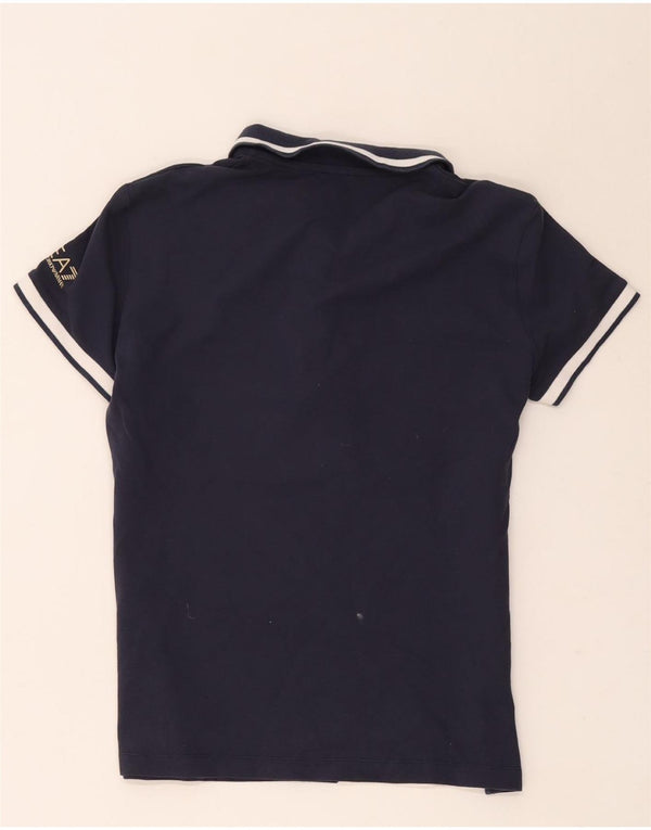 Polo da donna Emporio Armani UK 10 Small Blu Navy Colourblock