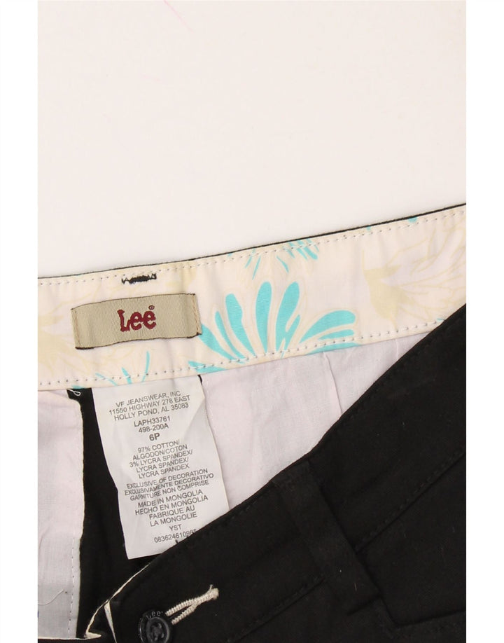 LEE Womens Straight Capri Trousers US 6 Medium W28 L18 Black Cotton Vintage Lee and Second-Hand Lee from Messina Hembry 