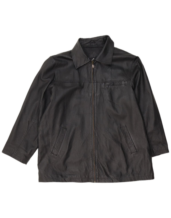 Giacca in pelle vintage da uomo IT 52 XL in pelle nera