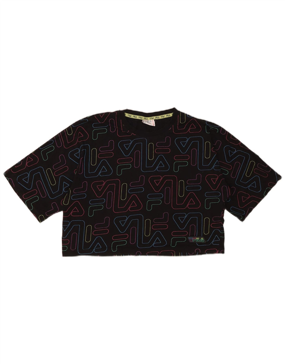 T-shirt corta con grafica FILA per ragazze 15-16 anni in cotone nero