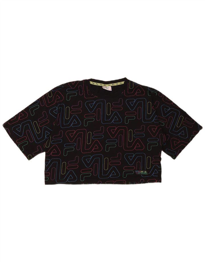 T-shirt corta con grafica FILA per ragazze 15-16 anni in cotone nero