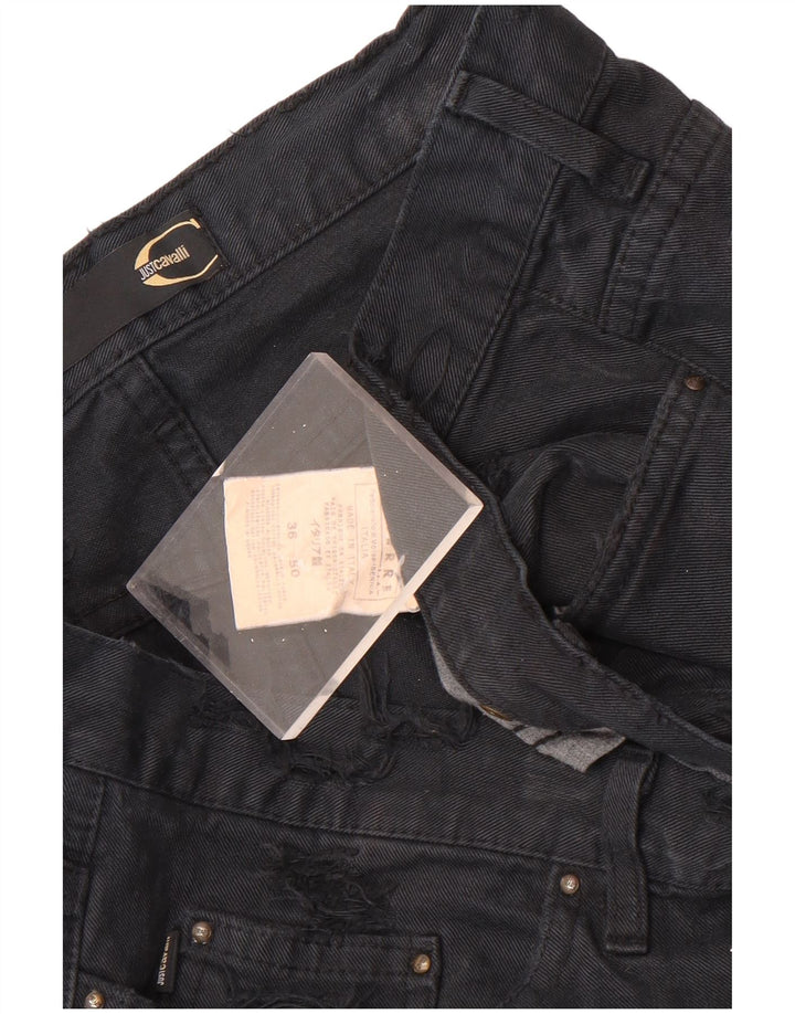 Jeans dritti invecchiati da uomo Just Cavalli IT 50 Large W36 L30 Neri