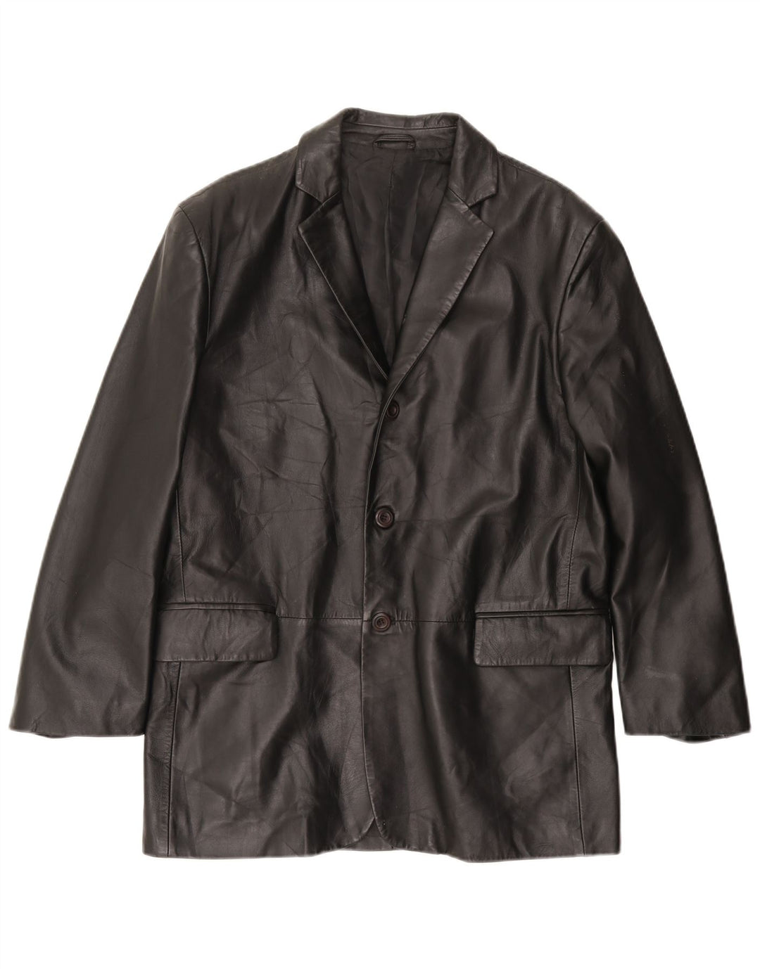 Giacca in pelle da uomo VINTAGE IT 50 Large in pelle nera