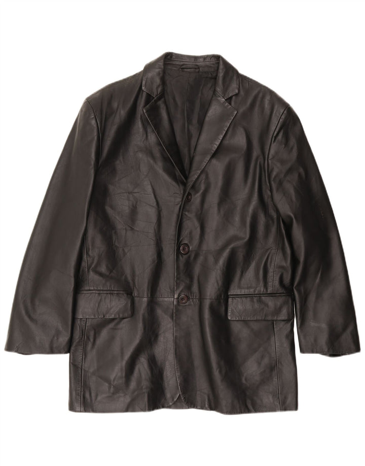 Giacca in pelle da uomo VINTAGE IT 50 Large in pelle nera