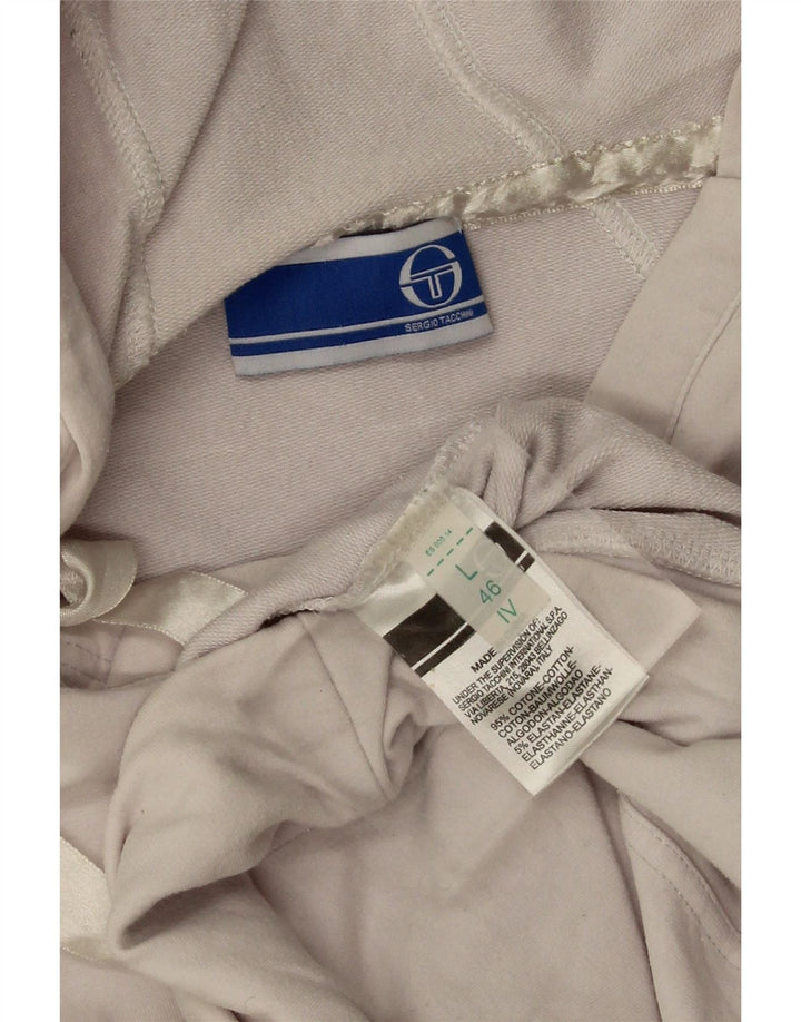 Maglia con cappuccio da donna Sergio Tacchini IT 46 Large in cotone bianco