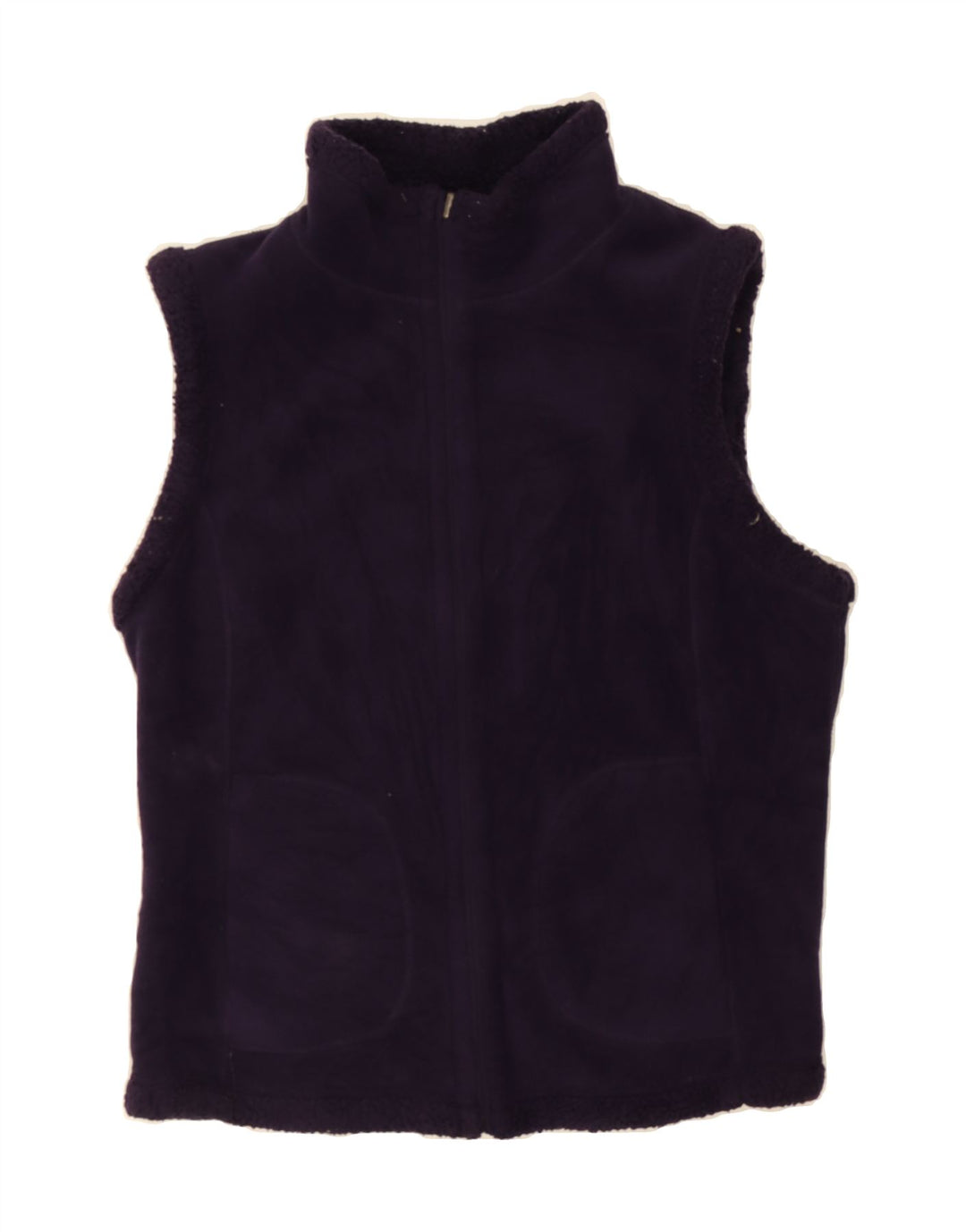 VINTAGE Womens Fleece Gilet UK 14 Medium Purple Vintage Vintage and Second-Hand Vintage from Messina Hembry 