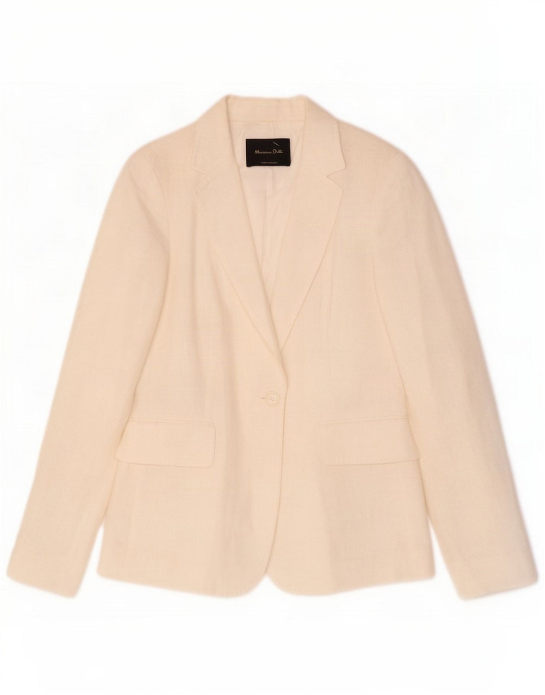 Massimo Dutti Giacca blazer da donna a 1 bottone EU 40 Lino bianco medio