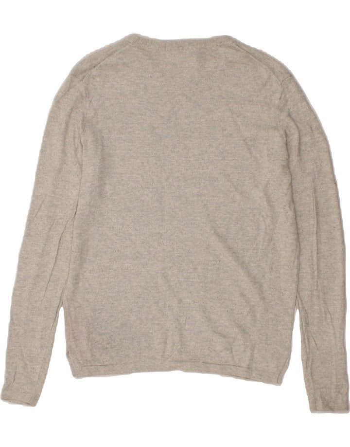 J. CREW Womens Oversized Boat Neck Jumper Sweater UK 10 Small Grey Cotton Vintage J. Crew and Second-Hand J. Crew from Messina Hembry 