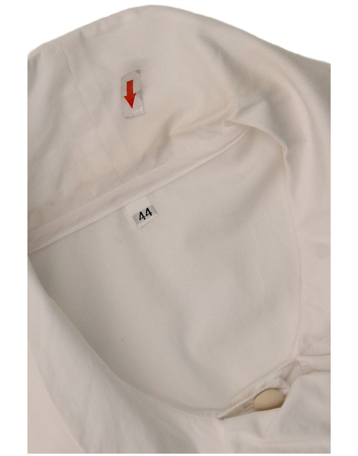 Camicetta vintage da donna a maniche corte UK 12 bianca media